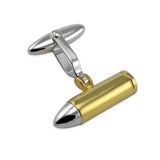 Sterling Silver Bullet Cufflinks, Gold Plated