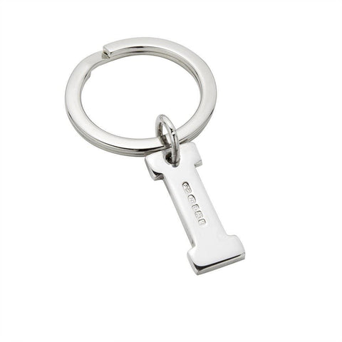 Sterling Silver Letter I Keyring