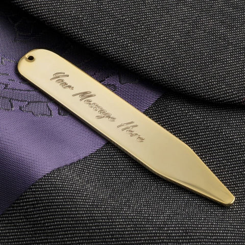 Engraved Gold Plated Collar Stiffeners