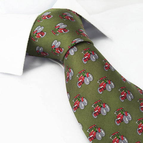 Green Tractor Country Silk Tie