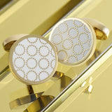 Gold Textured Circle Cufflinks