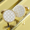 Gold Textured Circle Cufflinks