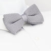 Pre-Tied Silver Knitted Bow Tie