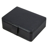 Luxury Genuine Full Hide Black Leather 6 Cufflink Box