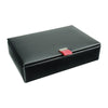 Black Leather 15 Piece Cufflink Box with Red Lining