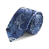 Blue Paisley Luxury Slim Silk Tie