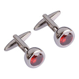 Large Red Crystal Cufflinks