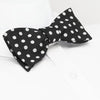 Self-Tie Large Black Polka Dot Silk Bow Tie