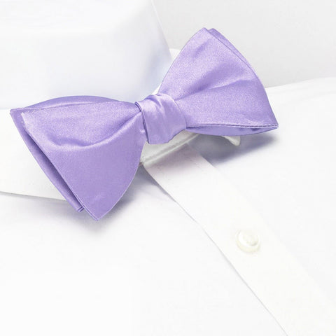 Self-Tie Plain Lilac Silk Bow Tie