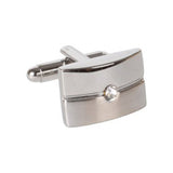 Silver Cufflinks with Centred Crystal