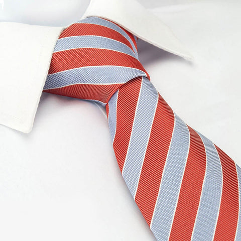 Red & Blue Luxury Striped Silk Tie