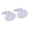 Silver Plated Oval Cufflinks