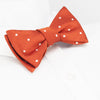Self-Tie Burnt Orange Polka Dot Silk Bow Tie