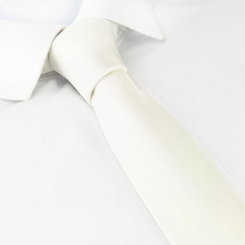 White Skinny Silk Tie