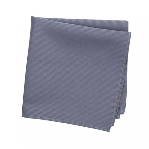 Plain Slate Grey Woven Silk Handkerchief