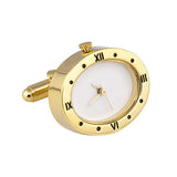 Gold Plated Oval Working Watch Cufflinks