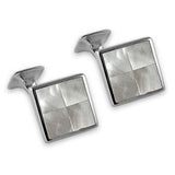 Sterling Silver Four Squared Mother of Pearl Cufflinks