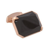 Shaped Onyx Cufflinks with Rose Gold Plating
