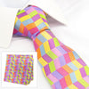Multicoloured Chevron Silk Tie & Handkerchief Set
