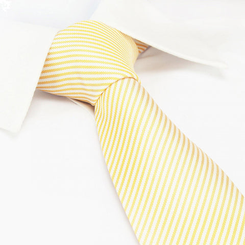 Pastel Orange & White Thin Stripe Silk Tie