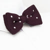 Pre-Tied Burgundy Polka Dot Knitted Bow Tie
