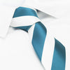 Turquoise & White Striped Tie