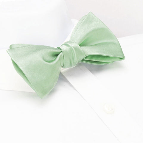 Self-Tie Plain Mint Silk Bow Tie