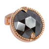 Rose Gold Cufflink with Facted Hematite Stone
