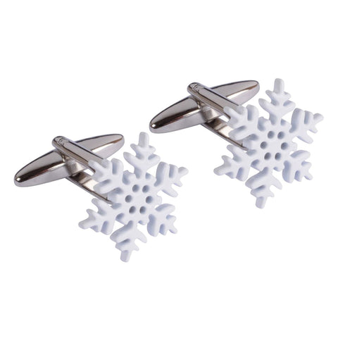 White snowflake cufflinks