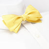 Self-Tie Plain Lemon Yellow Silk Bow Tie