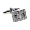 Brushed and Polished Silver Wave Cufflinks