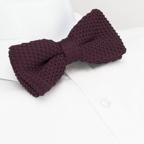 Pre-Tied Burgundy Knitted Bow Tie