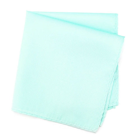 Plain Cyan Woven Silk Handkerchief