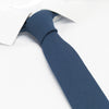 Plain Blue Wool Mix Slim Tie