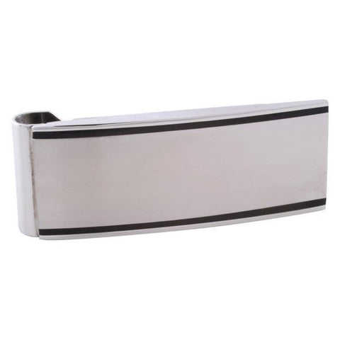 Stainless Steel Black Edged Money Clip