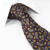 Deep Red Paisley Printed Silk Tie