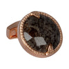 Rose Gold Cufflink with Faceted Network Stone