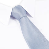 Pastel Blue Textured Woven Silk Tie