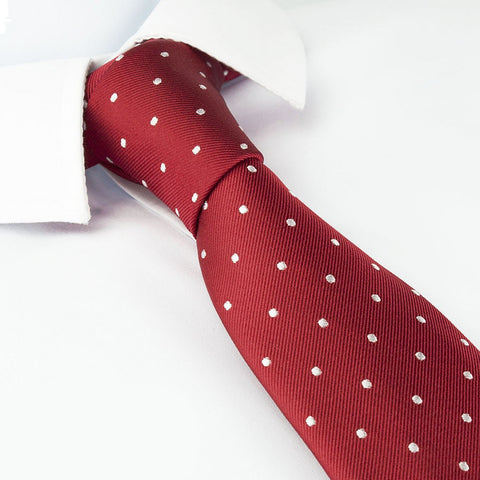 Red Polka Dot Silk Slim Tie