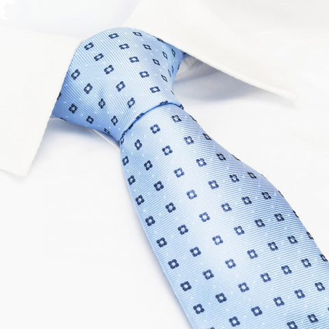 Blue & Navy Flower Spot Silk Tie