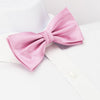 Pre-Tied Plain Pink Silk Bow Tie