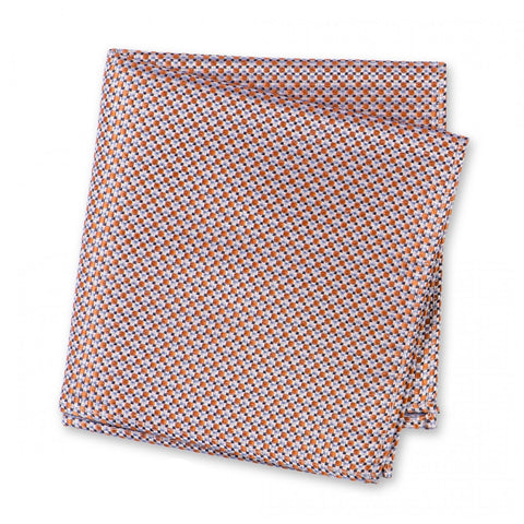 Orange Geometric Spot Woven Silk Handkerchief