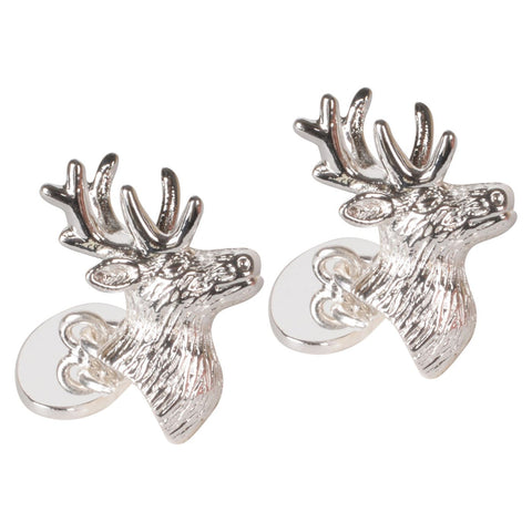 Silver Plated Stag Chain Cufflinks
